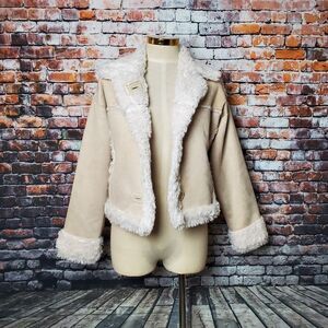 Subdued Faux Suede Cropped Jacket